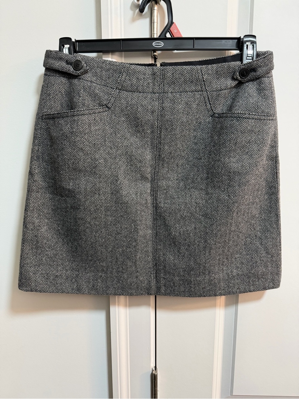 Madewell Gray Herringbone Mini Skirt
